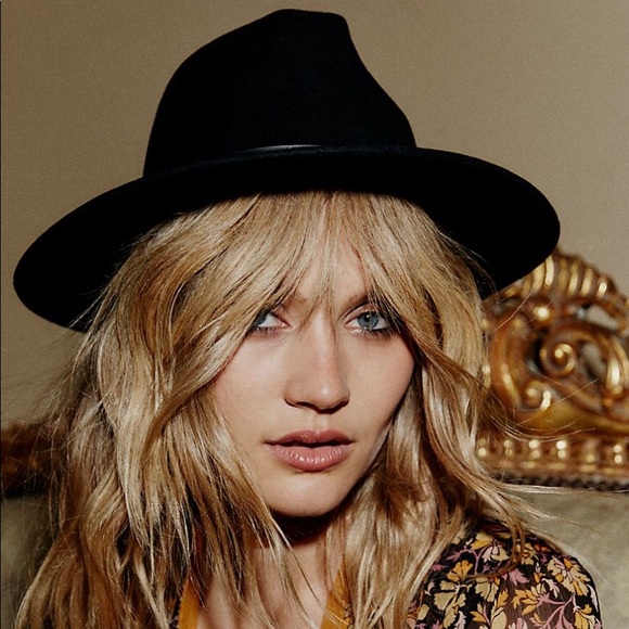 Free People Wythe Leather Band Felt Hat in Black - Picture 2 of 8
